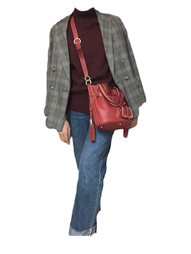「H&M（エイチ・アンド・エム）のアイテム（デニムパンツ、ブルー系）」を使った、msclosetさん（レディース・175cm）の秋コーディネート