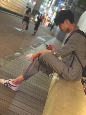 「Onitsuka Tiger（オニツカタイガー）のアイテム（スリッポン）」を使った、rai242.winterさん（メンズ・167cm）の秋コーディネート