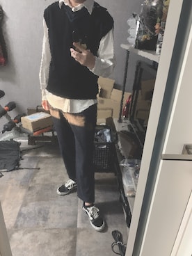 「コロナに負けない」｜「アイテム（スラックス）」を使った、K1さん（メンズ・175cm）の春コーディネート