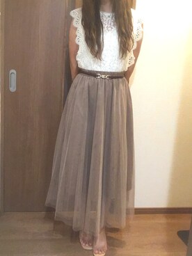 「SpRay（スプレイ）のビット付アジャストベルト（ベルト）」を使った、AiRiiさん（レディース・154cm）の秋コーディネート