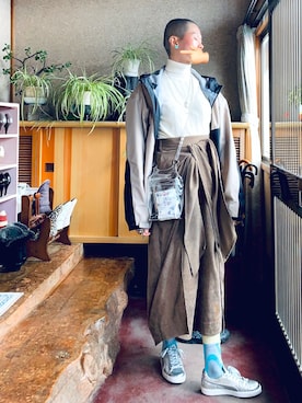 「BEAMS（ビームス）のアイテム（イヤリング）」を使った、ほたてさん（レディース・166cm）の春コーディネート