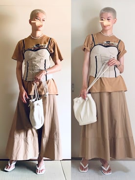 「SNIDEL（スナイデル）のアイテム（アクセサリー）」を使った、ほたてさん（レディース・166cm）の夏コーディネート