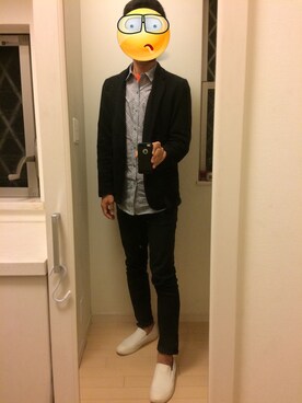 「GU（ジーユー）の（GU）スキニーフィットジーンズ（MEN ⁄ ジーンズ）」を使った、けんたさん（メンズ・176cm）の秋コーディネート