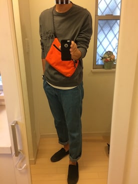 「RAGEBLUE（レイジブルー）のアイテム（メッセンジャーバッグ）」を使った、けんたさん（メンズ・176cm）の秋コーディネート