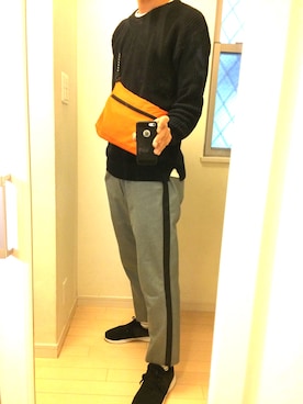 「RAGEBLUE（レイジブルー）のアイテム（メッセンジャーバッグ）」を使った、けんたさん（メンズ・176cm）の秋コーディネート