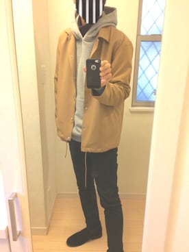 「STUDIOUS BLUE（ストゥディオスブルー）のアイテム（ブルゾン）」を使った、けんたさん（メンズ・176cm）の秋コーディネート