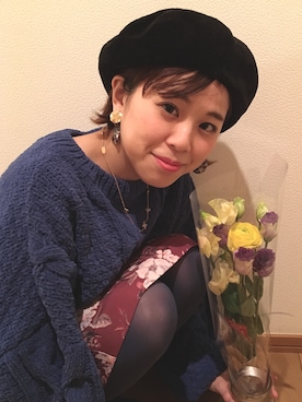 「アイテム（タイツ/ストッキング、ブルー系）」を使った、岩堀優美さん（レディース・151cm）の夏コーディネート