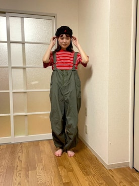 「BEAMS（ビームス）のアイテム（オールインワン・サロペット）」を使った、mizoさん（レディース・159cm）の夏コーディネート