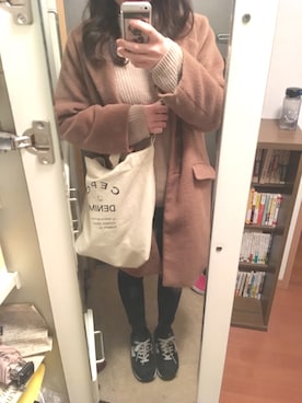 「cepo（セポ）のアイテム（トートバッグ）」を使った、hさん（レディース・162cm）の冬コーディネート
