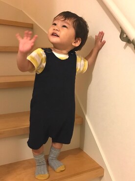 「風邪っぴき」｜はる☆さん（キッズ・70cm）の秋コーディネート