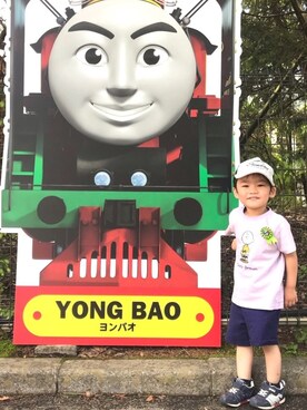 「トーマスランド」｜はる☆さん（キッズ・90cm）の夏コーディネート