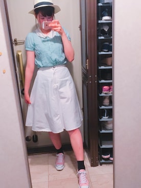 「GORGE（ゴージ）のアイテム（シューズ）」を使った、ぱんけきさん（レディース・168cm）の夏コーディネート