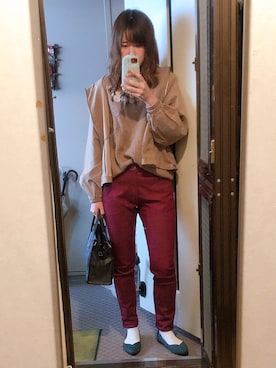 「AS KNOW AS PINKY（アズノゥアズピンキー）のアイテム（マウンテンパーカー）」を使った、ぱんけきさん（レディース・168cm）の秋コーディネート