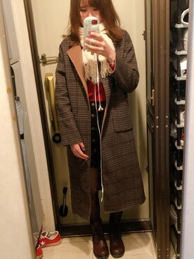 「GORGE（ゴージ）のアイテム（シューズ）」を使った、ぱんけきさん（レディース・168cm）の冬コーディネート