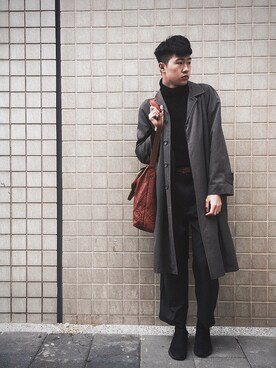 「Provocateur /// 煽動者（プログォケイター）のアイテム」を使った、孫磊さん（メンズ・186cm）の冬コーディネート