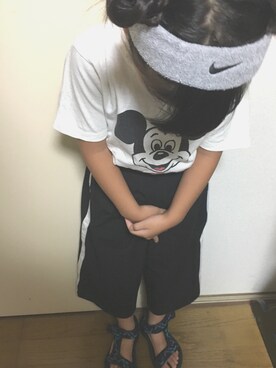 「ミッキー」｜・×・4姉妹さん（キッズ・120cm）の夏コーディネート