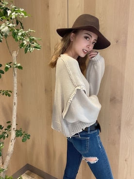 「GYDA（ジェイダ）のアイテム（ハット）」を使った、yumikoさん（レディース・170cm）の冬コーディネート