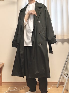 「秋のマイ旬スタイル」｜「アイテム（トレンチコート）」を使った、HiYuさん（メンズ・179cm）の秋コーディネート