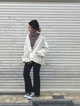 「アイテム（イヤリング）」を使った、nonaka misakiさん（レディース・157cm・20代）の春コーディネート