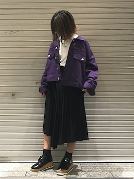 「SUPERTHANKS」｜「アイテム（ブルゾン）」を使った、nonaka misakiさん（レディース・157cm）の夏コーディネート