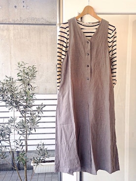 「アイテム（つなぎ/オールインワン、ベージュ系）」を使った、Le     soleilさん（レディース・160cm）の春コーディネート