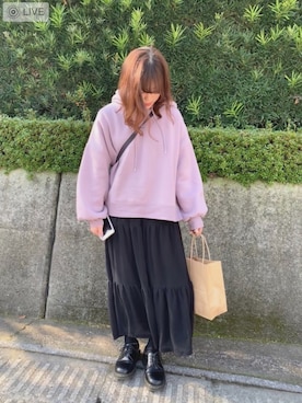 「アプレジュール」｜「アイテム（ブーツ）」を使った、momokaさん（レディース・154cm）の冬コーディネート