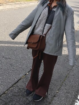 「AS KNOW AS PINKY（アズノゥアズピンキー）のアイテム（スラックス）」を使った、志緒莉＄さん（レディース・154cm）の秋コーディネート