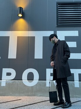 「シンフルコーデ」｜「アイテム（ノーカラーコート）」を使った、Harutoさん（メンズ・179cm）の春コーディネート
