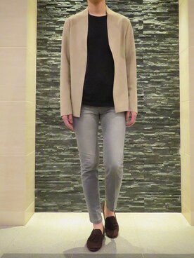 「ENTRE AMIS（アントレ アミ）の【entre amis】 スキニーデニム（デニムパンツ）」を使った、ふくたろうさん（メンズ・175cm）の春コーディネート