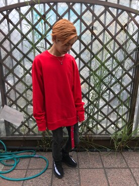 「イージーブースト」｜「アイテム（スウェット）」を使った、DAIKI@BlayZEさん（メンズ・166cm）の秋コーディネート