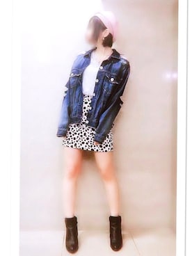 「ストリートカジュアル」｜「アイテム（ハンチング/ベレー帽）」を使った、ゆさん（レディース・161cm）の秋コーディネート
