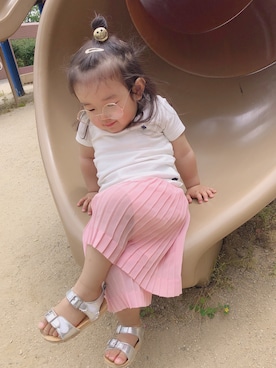 「チャイハネ（チャイハネ）のアイテム」を使った、あーたん♡さん（キッズ・90cm）の春コーディネート