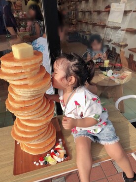 「Rodeo Crowns KIDS（ロデオクラウンズ　キッズ）のアイテム」を使った、あーたん♡さん（キッズ・90cm）の夏コーディネート