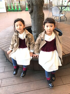 「アイテム（トレンチコート）」を使った、Y.Yさん（キッズ・100cm）の春コーディネート
