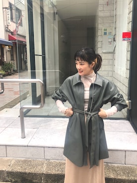 「ポニーテール」｜「アイテム（ブルゾン）」を使った、ayumiさん（レディース・150cm）の秋コーディネート