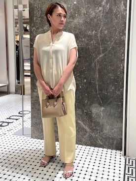 「アイテム（パンツ、イエロー系）」を使った、nano・universe ラゾーナ川崎プラザ Womensさん（レディース・154cm）の夏コーディネート