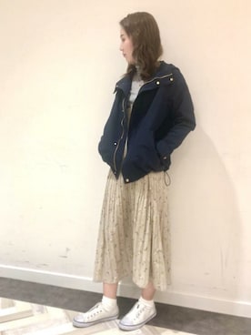 「アイテム（マウンテンパーカー、ブルー系）」を使った、ROPE' PICNIC onlineさん（レディース・158cm）の春コーディネート