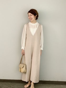 「ROPE' PICNIC（ロペピクニック）のアイテム（サロペット/オーバーオール）」を使った、ROPE' PICNIC onlineさん（レディース・158cm）の春コーディネート
