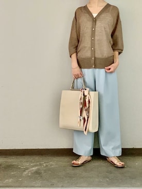 「シアーカーディガン」｜「アイテム（財布/小物）」を使った、ROPE' PICNIC onlineさん（レディース・158cm）の春コーディネート