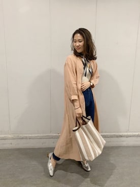 「シャツワンピ」｜ROPE' PICNIC onlineさん（レディース・158cm）の春コーディネート