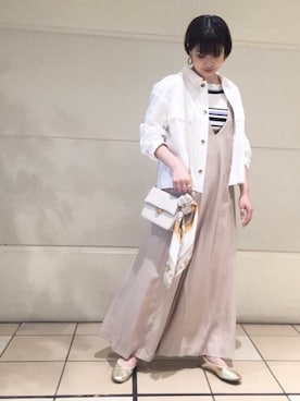 「シャツジャケット」｜「アイテム（オールインワン・サロペット）」を使った、ROPE' PICNIC onlineさん（レディース・158cm）の春コーディネート