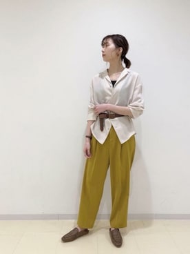 「アイテム（パンツ、イエロー系）」を使った、ROPE' PICNIC onlineさん（レディース・158cm）の春コーディネート