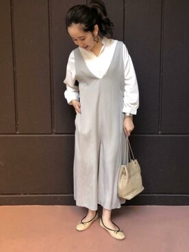 「ROPE' PICNIC（ロペピクニック）のアイテム（サロペット/オーバーオール）」を使った、ROPE' PICNIC onlineさん（レディース・158cm）の夏コーディネート