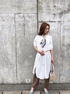 「サテンパンツ」｜「アイテム（シャツワンピース）」を使った、ROPE' PICNIC onlineさん（レディース・158cm）の夏コーディネート