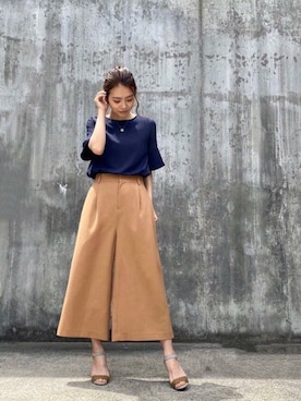 「アイテム（パンツ、イエロー系）」を使った、ROPE' PICNIC onlineさん（レディース・158cm）の夏コーディネート