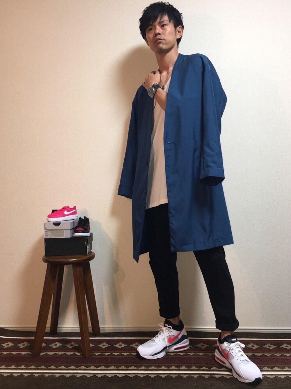 「鎖骨見せ、NIKE、閲覧注意、HARE」｜「DIESELのベルトちぎれたので変えました。（アナログ腕時計、ブルー系）」を使った、帰ってきたSHIGE_KICKS👟さん（メンズ・168cm）の夏コーディネートの1枚目の写真