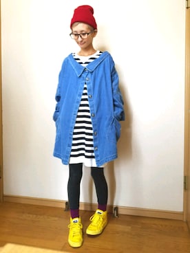 「kOhAKU（コハク）のアイテム（ジャケット/アウター）」を使った、love blue さん（レディース・158cm）の春コーディネート