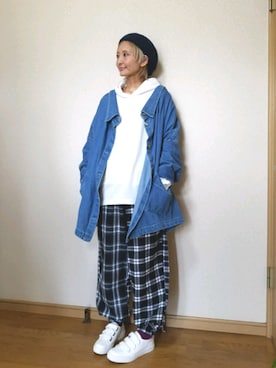 「kOhAKU（コハク）のアイテム（ジャケット/アウター）」を使った、love blue さん（レディース・158cm）の秋コーディネート