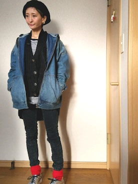 「シルバーシューズ」｜「アイテム（デニムジャケット）」を使った、love blue さん（レディース・158cm）の秋コーディネート