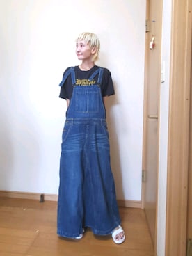 「スポサン」｜「アイテム（サロペット/オーバーオール）」を使った、love blue さん（レディース・158cm）の夏コーディネート
